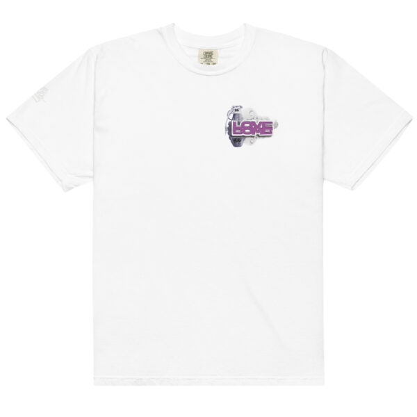 unisex-garment-dyed-heavyweight-t-shirt-white-front-691903e405e5b.jpg LoveBomb - Unisex Heavyweight T-Shirt
